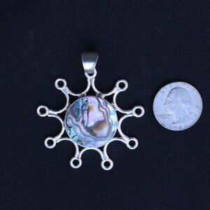 Vintage Abalone set in Sterling Silver Pendant